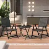 Conjunto Combinado de Mesa e Cadeiras para Exterior, Mesa de Chá à Prova d'Água e de Sol para Pátio e Varanda, Mesa de Vidro para Barraca de Rua, Cadeira Dobrável Portátil