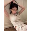Ins Estilo Coreano Dulce Floral Manga Corta Mujer Verano 2025 Nuevo Conjunto Femenino Camiseta Corta Shorts Ropa para el Hogar