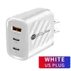 Cargador de teléfono móvil Doble C PD doble TIPO-C +1USB cabezal de carga multipuerto doble PDUSB cabezal de carga europeo y americano británico
