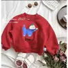 Sudadera de felpa con estampado de dibujos animados para niñas, un nuevo y elegante top de otoño/invierno para bebés