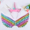 Venta al por mayor de fábrica Diadema Luminosa de Unicornio para Fiesta Infantil de Vacaciones Halloween Alas de Ángel Arcoíris Adorno para la Cabeza