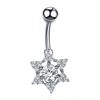 Moda Europeia e Americana Anel de Umbigo Borboleta Coruja Aço Inoxidável Diamante Unha de Umbigo Coração Flor em Forma de Anel de Umbigo Joia de Piercing