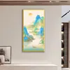[Algodón importado] Mona Lisa punto de cruz real paisaje de montañas verdes sala de estar hecho a mano