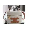 Bolso Cubo de Lino Versátil Personalizado para Mujer, Bolso de Hombro de Lujo Ligero Estilo Nuevo, Bolso Cruzado Cilíndrico de Nicho