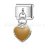 Colgante en Forma de Corazón Joyería de Moda Transfronterizo Más Vendido Sección Única de 9 mm Combinación Pulsera de Módulo Italiano Pulsera de Joyería Hecha a Mano DIY