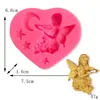 Molde de silicona con forma de ángel, estilo retro europeo, para decorar tartas, chocolate y otros productos de bricolaje.