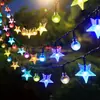 Luces solares para exteriores luces de jardín luces de camping decorativas luces de cadena LED impermeables luces de cadena decorativas de estrella para jardín tiras de luces parpadeantes
