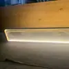 Acero inoxidable restaurante olla caliente restaurante luces LED luminoso pantalla baja hierro Changhong vidrio portatarjetas valla divisoria personalizada