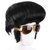 Amazon Peruca Cosplay Hippie Punk Anos 80 Disco Hip-Hop Europeu e Americano Cabelo Cacheado Elvis Excêntrico