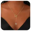 Amazon Transfronterizo Nuevo Diseño Collar con Colgante de Corazón 26 Letras Colgante de Circonita Collar Joyería de Moda Regalo Femenino