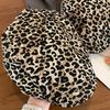 Sombrero Avanzado Estilo Americano Retro Hot Girl Estampado Leopardo para Mujer Verano Delgado Diseño Nicho Sentido de la Moda Sombrero Bailey Sombrero de Visera