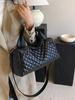 Bolso de mano de moda de gran capacidad para mujer 2023 otoño e invierno Nuevo bolso bandolera romboidal casual para combinar con todo, bolsa de viaje