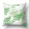 Funda de almohada de poliéster CCA600 funda de almohada de hoja de árbol verde cojín suave para el hogar funda de cojín para coche