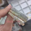 Pulseiras Estreitas e Largas de Ouro Rosé 18K, Ouro, Ouro Branco e Banhadas a Ouro com Padrão Exquisito de Diamantes Diagonais