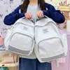 Mochila de Estilo Coreano con Tiras y Estrellas para Mujer, Gran Capacidad, Bloques de Color, Bolsa de Viaje para Estudiantes Universitarios, Mochila Ligera para el Campus
