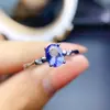 Anillo de Tanzanita Natural Popular al por Mayor de Fábrica Plata S925 Incrustado Piedra Principal 5*7 Joyería de Lujo Venta Directa de Fábrica