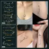 Xmxp Adesivos de Tatuagem de Frases Curtas em Inglês para Homens e Mulheres à Prova d'Água e Duradouros Suco de Ervas Semi-Permanente Estilo Clavícula High-End