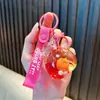 Llavero de Caqui de Dibujos Animados Flotando en Botella de Aceite, Bolsa de la Suerte de Acrílico, Colgante de Mochila de Arena Movediza para Estudiantes, Pequeño Regalo al por Mayor