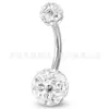 Piercing de Ombligo Acero de Titanio DIY Corazón Incrustado de Circonita Joyería para Piercing Corporal, Hipoalergénico, Venta al por Mayor Transfronteriza