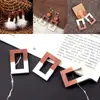 Caja de madera pintada a mano accesorios de joyería rectangular blanco marrón pendiente de gota DIY hecho a mano material vintage para hacer aretes