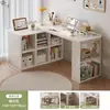 Mesa en forma de U con soporte unilateral, Escritorio de esquina, Escritorio para escribir, Escritorio de esquina para oficina, Escritorio integrado, Escritorio de computadora para dormitorio