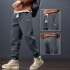 Pantalones Cálidos Forrados de Polar para Otoño e Invierno Pantalones Sueltos para Hombre Primavera y Otoño Delgados de Cintura Elástica Pantalones Casuales Pantalones Deportivos para Hombre