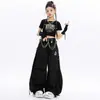 Conjunto de Calça Esportiva de Manga Curta Estilo Coreano para Meninas de Jazz Dança Roupa de Verão para Meninas Roupas para Prática de Performance de Rua Modelo Roupa de Palco