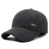 Nuevos Sombreros de Lana para Otoño e Invierno, Gorras de Béisbol Cálidas con Protección para los Oídos, Gorras de Pico de Moda, Sombreros Casuales de Algodón para Personas de Mediana Edad y Mayores