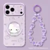 Capa de Celular Temática de Gato para Apple 17 Pro Max, iPhone 15 com Suporte e Pulseira, Fofa para iPhone 16, 14, 18 para Mulheres