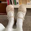 Zapatos Mary Jane Modelo Nuevo 2026 para Mujer, Planos Versátiles de Terciopelo con Punta Redonda y Boca Baja para Primavera~Cómodos para Caminatas Largas
