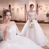 Vestido de Novia 2025 Nueva Primavera Estilo Coreano Un Hombro Largo Hasta el Suelo Vestido de Novia de Encaje Mangas Largas Efecto Adelgazante G20