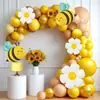 Set de Globos Temática Abeja y Margarita de 119 Piezas Adecuado para Decoraciones de Varias Fiestas Festivas