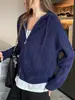 Cárdigan con capucha de punto trenzado blanco para mujer, nueva colección otoño/invierno 2026, engrosado, corte holgado, corto, chaqueta suéter con cremallera