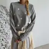 Ropa casual de otoño con un toque elegante: Camiseta de manga larga raglán con lunares en colores contrastantes y cuello redondo, estilo Harajuku, ajuste holgado, para mujer, venta al por mayor