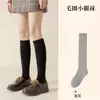 Meias Largas Quentes de Outono e Inverno para Mulheres, Meias de Terry, Meias Descartáveis Diárias, Meias Lisas para Panturrilha, Meias Zhuji