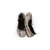 Sapatilhas Elegantes em Estoque com Laço em Forma de Boneca, Bico Baixo, Sapatos Versáteis Tipo Rolinho de Ovo, Sapatos Individuais Xadrez Planos Ultrassuaves
