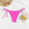 Nuevos Sexy 2026 Triángulo Aguas Termales Color Sólido Estilo Europeo y Americano Bañador para Hombre Venta al por Mayor Transfronterizo Atado Traje de Baño de Playa Bikini para Mujer
