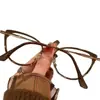 Nuevas gafas TR de ojo de gato para mujeres miopes, disponibles con lentes graduados, ultraligeras, montura grande, color café, adelgazantes para rostros cuadrados y redondos, con detalles dorados