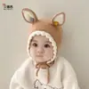 Gorro de Bebé Estilo Otoño e Invierno para Niñas, Lindo Gorro de Lana Tejida de Conejo con Protección para los Oídos para Bebés y Niños Pequeños, Diseño Único