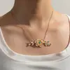 Moda Cruzada Europeia e Americana Estilosa Pétala Metal Plissada Flor Pingente Ajustável Colar Feminino Corrente da Clavícula