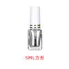 Botella Vacía Redonda de Vidrio para Esmalte de Uñas con Pincel Cuadrado, Botella Recargable, Pincel para Pintura, Pincel para Aceite, Botella de Vidrio de 3-15 ml con Bolas Anti-Sedimentación