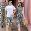 Traje de Baño Nuevo Estilo Japonés para Pareja 2024 Conjunto de Tres Piezas Moda para Mujer con Shorts Separados y Shorts de Cinco Puntos para Hombre