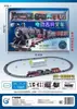 Simulación tren de vapor retro pista súper larga tres agujeros rociador modo de carga tarjeta de escena muchas luces Música
