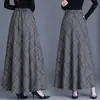 Moda Femenina Versátil de Lana a Cuadros de Cintura Alta Línea A Acampanada Falda Nueva Otoño/Invierno 2026
