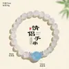 Pulsera de Cristal de Obsidiana Plateada Azul Marino con Cuentas para Pareja para Hombres y Mujeres Diseño Original de Nicho Pulsera Blanca Asai Joyería