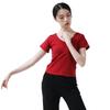 Ropa de Práctica de Baile para Mujeres, Tops de Nuevo Estilo, Danza Clásica, Examen de Arte para Adultos, Ropa de Yoga para Moldear el Cuerpo, Ropa Diaria de Manga Corta para Bailarines