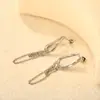 Pendientes de Aro Ovalado con Borla de Cadena para Cruzar la Frontera Joyería Diseño de Nicho Ins Pendientes Asimétricos Pendientes de Acero Inoxidable