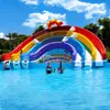 Parque Acuático Inflable Móvil al Aire Libre Tobogán de Agua Panda Piscina Inflable Piscina Grande Tobogán de Agua para Niños