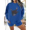 Moletom de Gola Redonda Transfronteiriço com Estampa de Gesto Personalizado, Blusa de Pulôver Solta, Estilo Atacado Amazon Wish