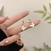 Arete de Aguja de Plata S925 Japonés y Coreano Hada Lindo Mariposa Aretes Simples Pequeños Aretes Estilo Ins Aretes de Dama 5222
